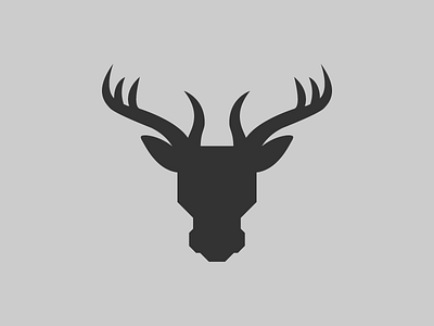 Moose Head animal grey illustration logo marque minimal simple