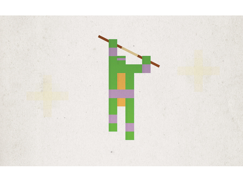 Simple Pixel Donatello simple minimal illustration tmnt teenage mutant ninja turtle retro 80s nostalgia childhood superhero pixel