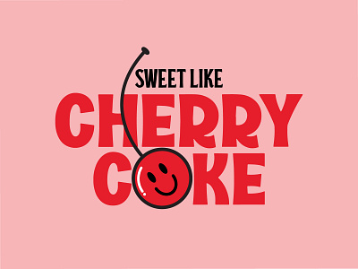 Sweet Like Cherry Coke illustration logo typography
