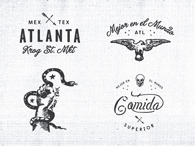 Lil Logos arrows eagle illustration logos mexican restaurant skull snake texas type typography