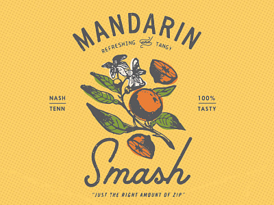 100% tasty cocktail illustration lettering nashville orange oranges vodka yellow