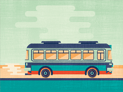 Bus bus illustration illustrator old photoshop retro vector