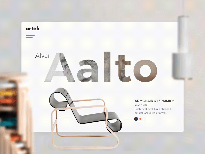 e-commerce concept Principled! aalto artek chair ecommerce freebie interior lamp principle prototype px8 stool