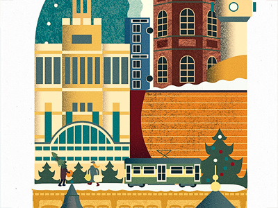Figuring out what xmas is all about... christmas helsinki illustrator landscape photoshop