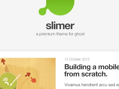 Slimer - A theme for Ghost blog ghost template theme web design