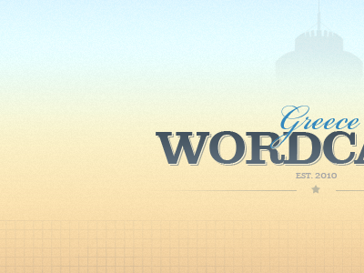 Wordcamp Greece background greece logo photoshop sunset typography wordcamp wordpress