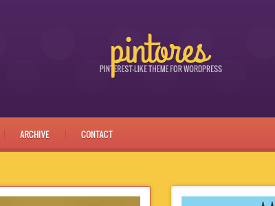 Pintores colorful full layout full preview pinterest template theme wordpress