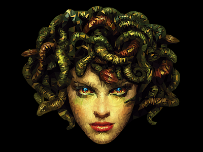 Medusa caracas color design digital diseño dribbble dvisualart flat flat design history illustration ilustración low poly lowpolyart lowpolygon medusa mitology vector