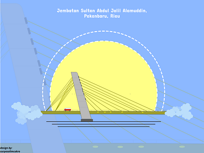 Jembatan Sultan Abdul Jalil Alamuddin, Pekanbaru, Riau cool graphic design illustration indonesia pekanbaru vector