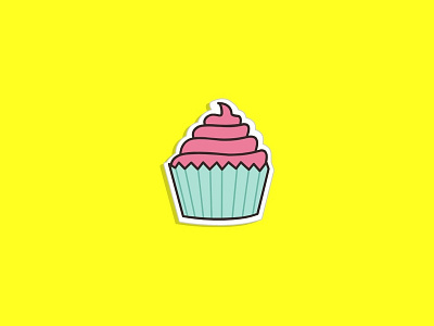 cup cake design flat food art icon illustration indonesia logo vector