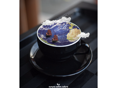 Earth latte art coffee cool design dribbble editor photography