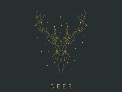 Deer adobe art design line art logo simple