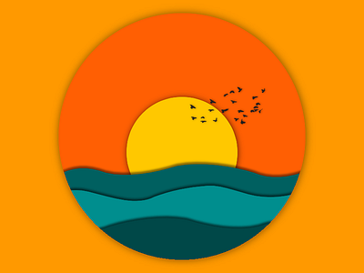 Sunset art branding cool design digital art dribbble editing flat icon illustration indonesia logo ui vector