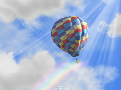 Air baloon bring the happiness. art design editing photography