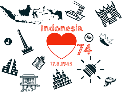 Happy independence day Indonesia art beautiful culture design dribbble icon indonesia