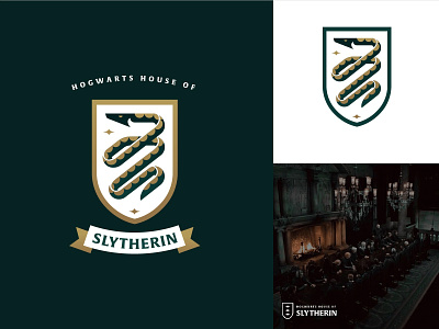 Slytherin house logo badge logo brand design branding design graphic design illustration illustrator logo slytherin