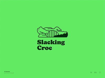 Slacking Croc logo animal animal logo branding corc crocodile logo design fun logo graphic design illustration illustrator logo logo design logo mark logodesign logos