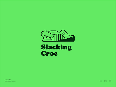 Slacking Croc logo animal animal logo branding corc crocodile logo design fun logo graphic design illustration illustrator logo logo design logo mark logodesign logos