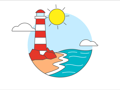 Lighthouse aftereffects animation 2d