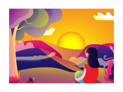 Under the Dusk Sky gradient graphic design illustration illustrator landscape