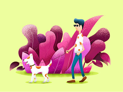 dog walk adobe character debut design dog illustration illustrator work