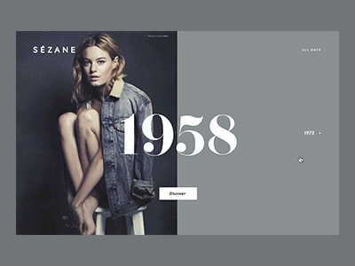 Sezane Denim animation clean draft minimal transition website