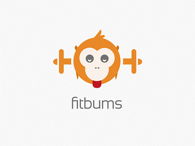 Fitbums branding bum bums fit fitness gym logo monkey orange startup