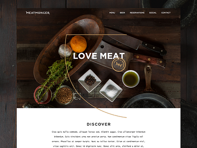 Meatmonger Restaurant Homepage homepage logo meat restaurant steak ui website