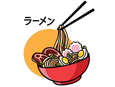 Ramen Illustration art doodle food graphic design illustration illustrator japan noodles ramen vector art