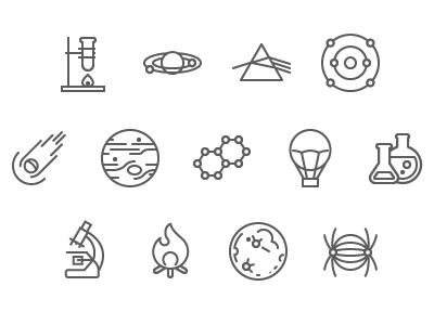 Science icons by Haukur Pálsson on Dribbble