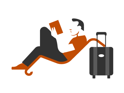 Airport Guest airline airport aviation man reading simple sitting tritone whitespace