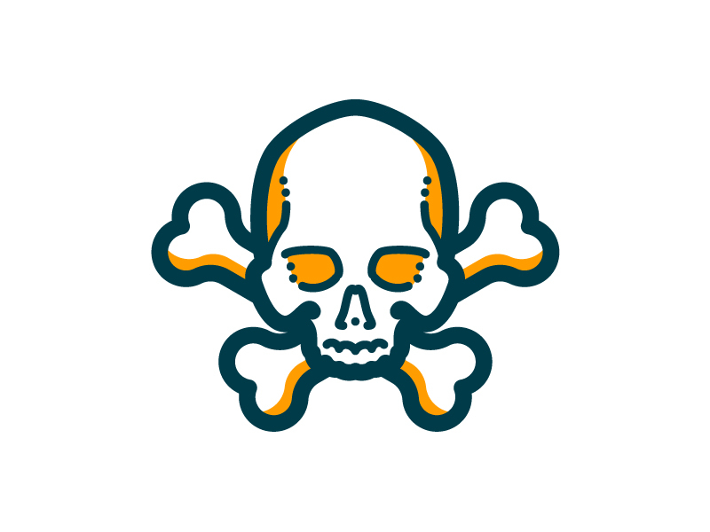 Hazardous Materials flat hazard icon jolly roger pirate insignia sign skeleton skull skull and crossbones vector
