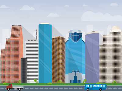 Houston city skyline illustration vector