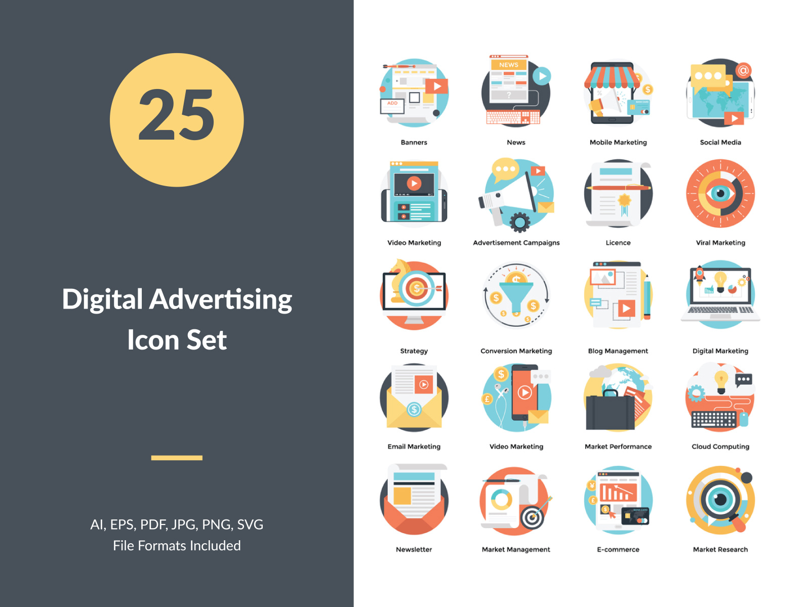 Digital Advertising Concept Icons Set By Numan Fareed On Dribbble