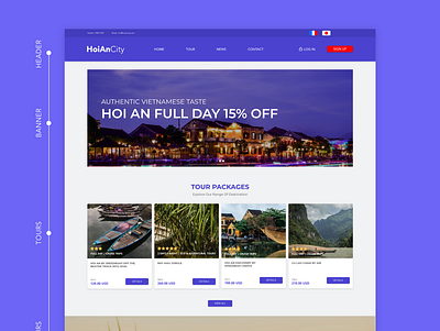 HoiAnCity flat travel ui ux web website