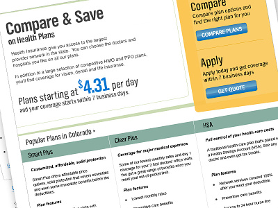 Health Plan - Landing Page Competitor landing page microsite web design