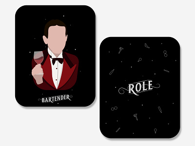 "Madness Manor" - Bartender Card barman bartender board game branding design illustration lettering logo patreon typography vector
