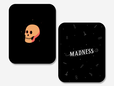 "Madness Manor" - Madness Card abstraction board game branding design illustration lettering madness patreon skull typography vector