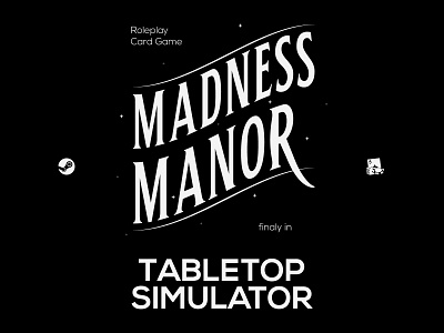 Madness Manor - finaly in Tabletop Simulator boardgames design illustration logo madness patreon poster roleplay tabletopgames tabletopsimulator