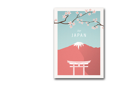 Just visit Japan design illustration japan poster vector