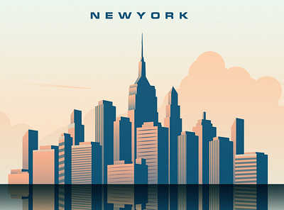 NewYork city illustration cityscape design illustration new york poster vector