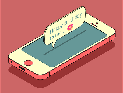 Happy Birthday design happy birthday illustration iphone isometric phone vector