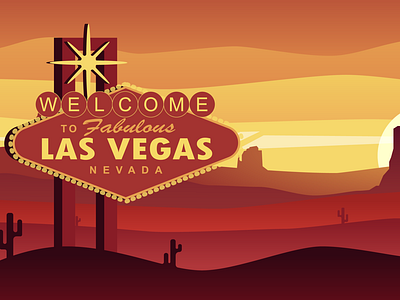 Vector Illustration Of Welcome To Fabulous Las Vegas Sign And