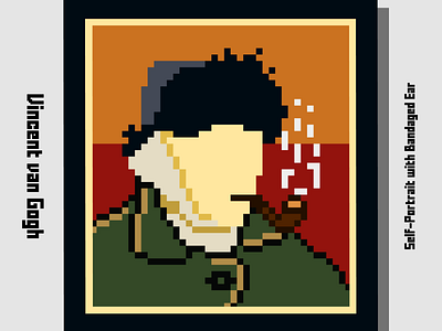 van Gogh Self-Portrait (PixelArt) design illustration pixelart portrait poster van gogh