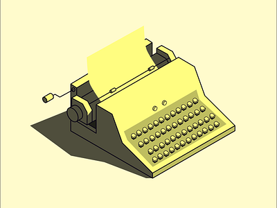 TypeWriter design illustration isometric poster typewriter vector wallpaper