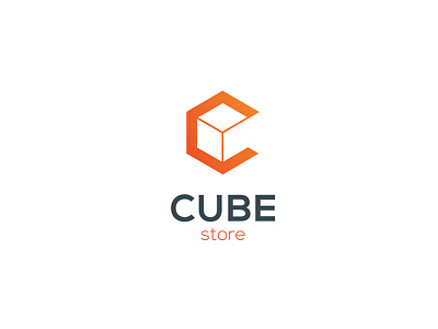 Cube Store brand branding cube geometry letter c logo