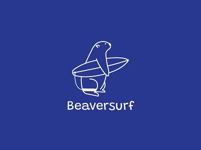 Beaver surf logo animal beaver blog branding club design illustration logo mascot play sea surf ui wave