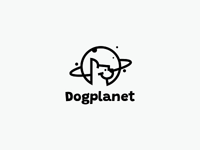 Dog planet logo animal blog branding buddy club dog illustration logo mascot pet planet vector