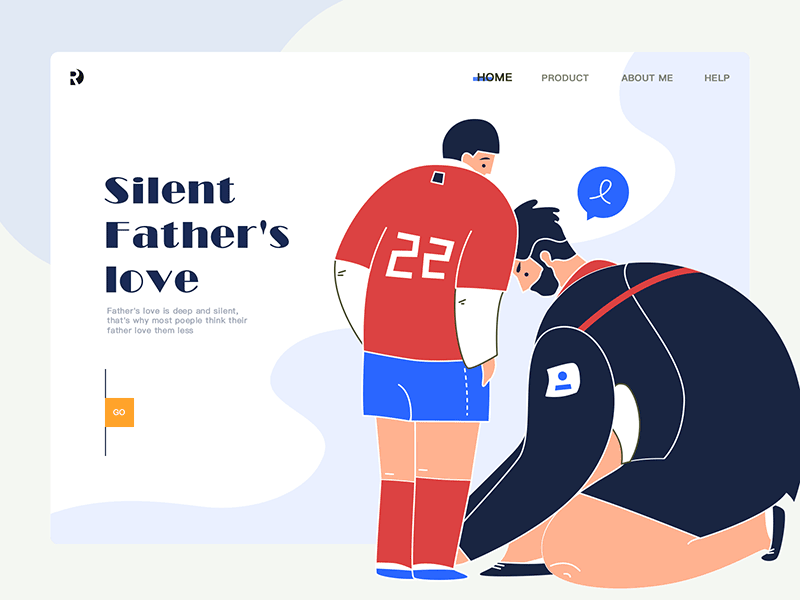 silent father' love boy cartoon data date design family father football illustration line love man son sport ui vector web