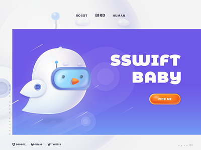 SSWIFT BABY bird charachter charachter design design illustration ip logo robot technology ui web work